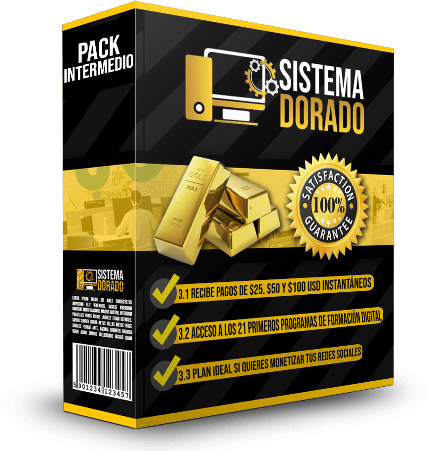 Paquete Intermedio sistema dorado - gana comisiones del 100% y pagos diarios